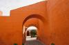 (c) Copyright - Raphael Kessler 2011 - Peru - Arequipa - Santa Catalina Convent - Red arches - Silencio