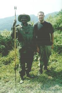 © Copyright - Raphael Kessler 2011 - Uganda - Bwindi Impenetrable Forest - High level meeting - President Museveni and me, posing for the camera.