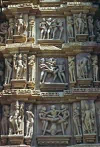 © Copyright - Raphael Kessler 2011 - India - Kajuraho - Tantric positions carved in to the temple