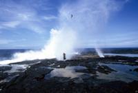 © Copyright - Raphael Kessler 2011 - Samoa - Blow hole catapults a coconut way up in the air