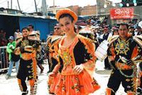 © Copyright - Raphael Kessler 2011 - Bolivia - Oruro Carnaval - Orange girl