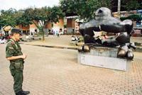 © Copyright Raphael Kessler 2011 - Medellin - Fernando Botero - Guerilla destroyed Bird of Peace