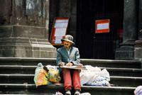© Copyright - Raphael Kessler 2011 - Ecuador - Quito - Interesting looking chap on the church steps