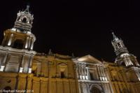 © Copyright - Raphael Kessler 2014 - Peru - Arequipa Plaza de Armas - Cathedral at night