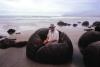 (c) Copyright Raphael Kessler 2011 - New Zealand - Moeraki Boulders - Me inside a boulder
